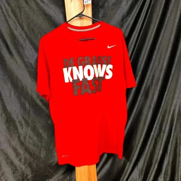 Red Nike Degrassi knows fast size extra large crew neck tee - Picture 1 of 7